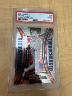 drake maye 2024 select turbocharged graded 9 football card