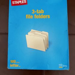 Staples  Manila File Folders Letter 3 Tab Assorted Position