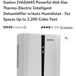 DEHUMIDIFIER WITH AUTO HUMIDISTAT 