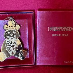 INTERNATIONAL SILVER COMPANY JINGLE TEDDY BEAR GOLD BRASS CHRISTMAS ORNAMENT ‼️ Vintage ‼️ price Is For 1 ‼️ 2 Available In Stock ‼️