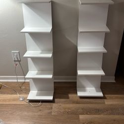 White floating shelves 