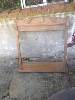 Antique Oak Mirror picture frame only