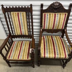 Antique Victorian Mahogany? Arm Chairs His/Hers