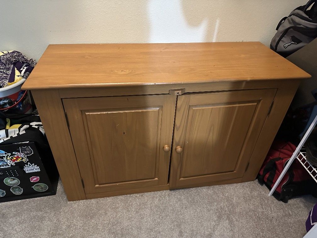 Sturdy Wood Cabinet For Any Room or closet Or As Kitchen Appliance Cabinet