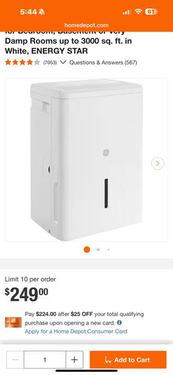 35 pt. Dehumidifier with Smart Dry for Bedroom, Basement or Very Damp Rooms up to 3000 sq. ft. in White, ENERGY STAR