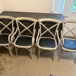 Restoration Hardware 4 leather arm chairs