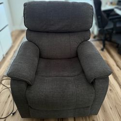 Dark Grey Fabric Dual Power Recliner 