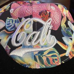 Floral Pattern Adjustable Snapback Cap