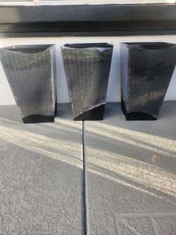 Outsunny Tall Planters for Outdoor Plants Set of 3, 24 in Taper Planters with Drainage Holes, Rattan Decor Plant Pots for Indoor Outdoor Front Porch P