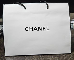 Chanel Year 2023 White Shopping Gift Bag With Black Interior