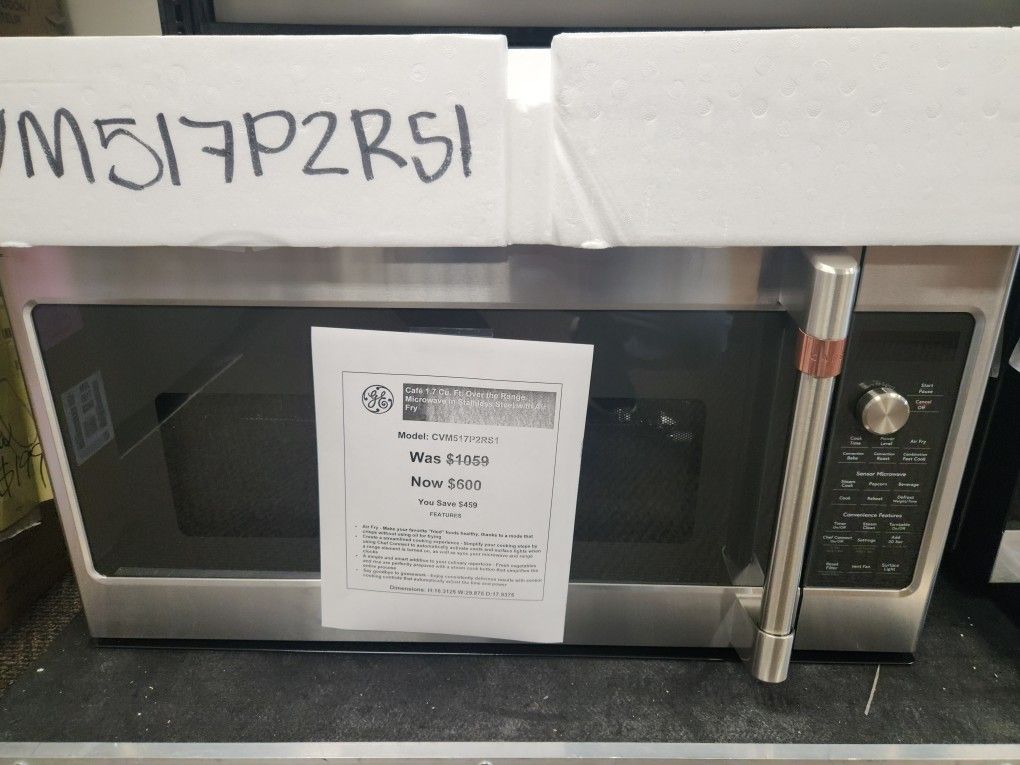 Cafe 1.7 Cu. Ft. Over the Range Microwave in Stainless Steel With Air Fry