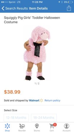 Pig costume 18-24 months