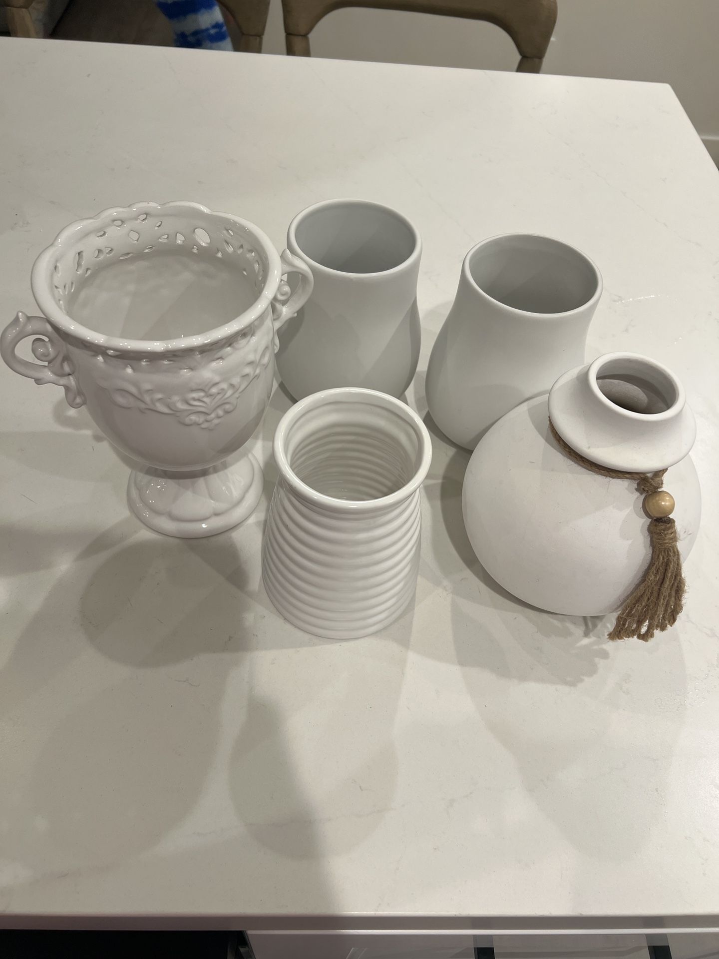 Various White Vases