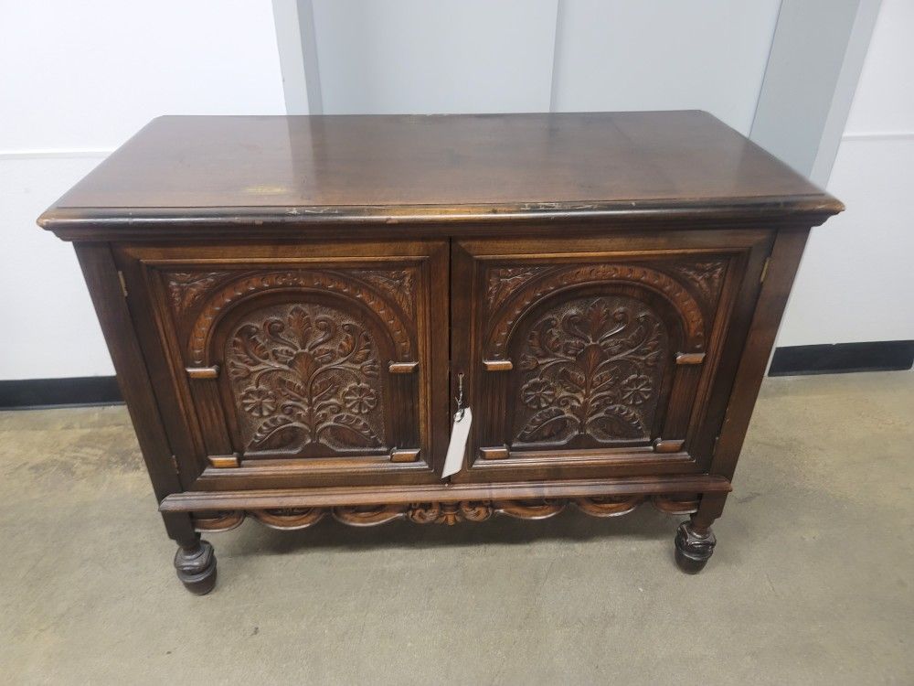 Antique French Renaissance Bar Serving Table 2 Drawers