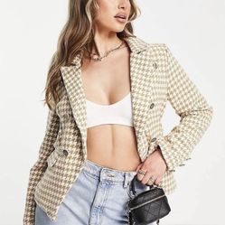 Last One❣️ Women's Casual Long Sleeve Lapel Button Slim Work Office Plaid Blazer