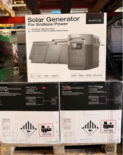 3400-Watt EcoFlow DELTA 2 Max Portable Power Station With X Boost Technology + 2 pcs 110W Solar Panel Brand New in Box