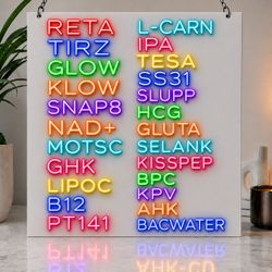 Peptides LED wall decor