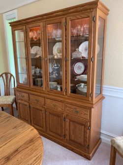 Solid Oak China Cabinet