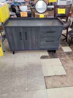 South Shore Kozack 47-1/2"W x 18-1/4"D Lateral 2-Drawer File Cabinet Credenza, Gray Oak