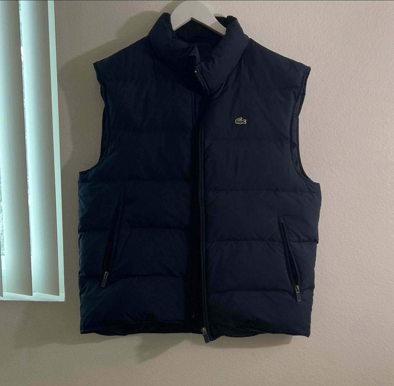 Lacoste Vest Mens Size L Dark Blue.