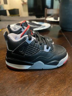 Air Jordan 4 Toddler Sneakers Black Red