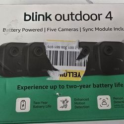 Blink Outdoor 4 5 Pack Security Camera 2 Year Battery Life 
