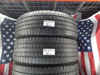 4 USED TIRES LT265/60R20 GOODYEAR WRANGLER SR-A LOAD RANGE E 265/60R2 LT  TIRES HEAVY DUTY TRUCK 265 60 20 for Sale in Fort Lauderdale, FL - OfferUp