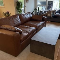 Like new genuine leather Ashley Emilia modular sofa/couch