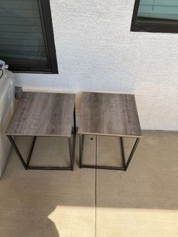Set of 2 Industrial End Tables