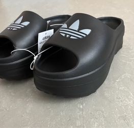 New! Adidas Women’s Black Fom Platform Slides Sandals Size 6.5