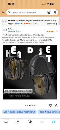 HYS Noise Cancelling Over-Ear Headset