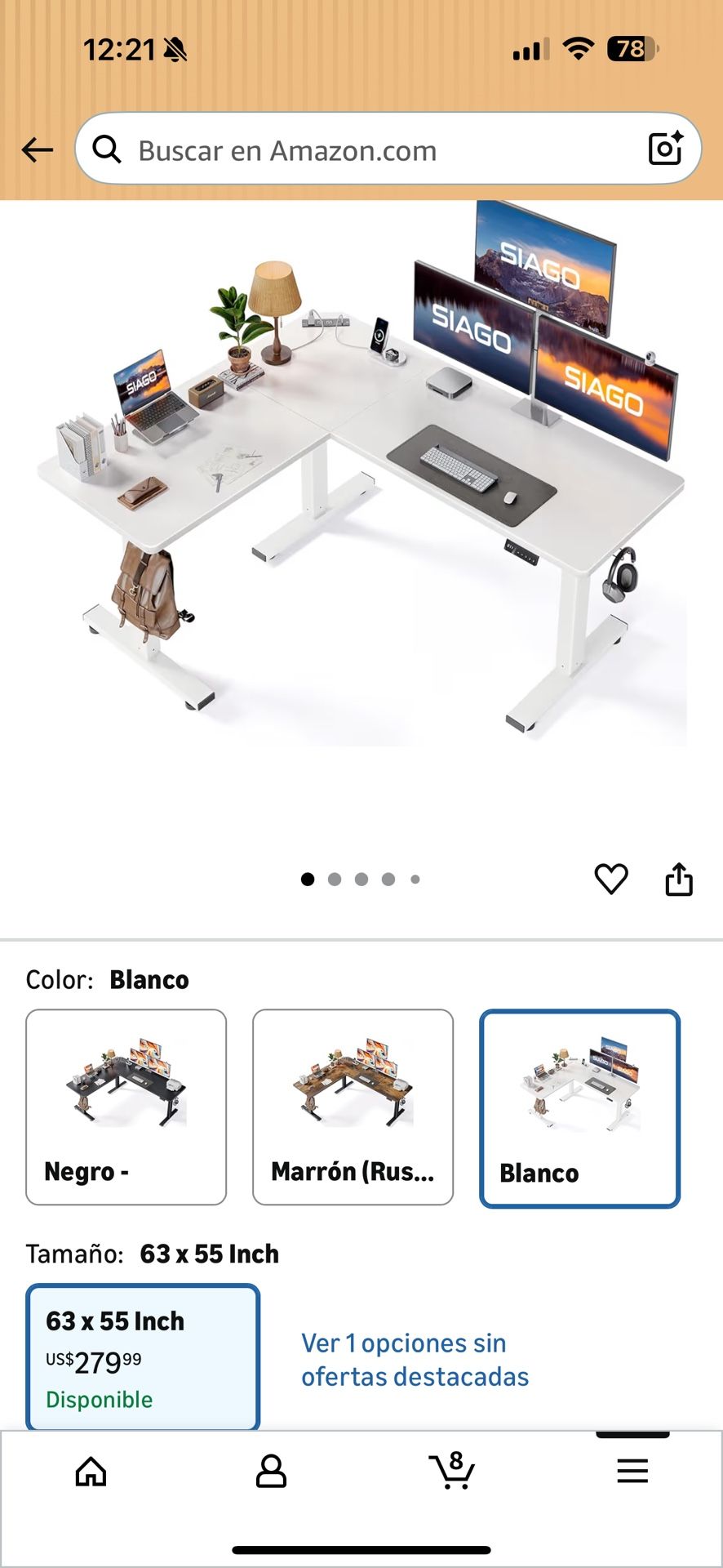 Escritorio Eléctrico Ajustable En Forma De L