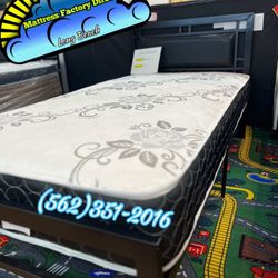 Deluxe Twin Mattress With Metal Frame Black