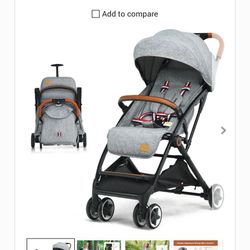 Babyjoy Lightweight Baby Stroller Aluminium Frame w/ Net for Travel Gray