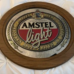 Vintage Amstel Light Oblong Bar Mirror