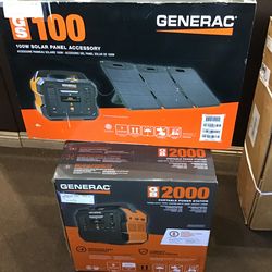 GENERAC GB2000 POWER STATION W/ SOLAR PANEL *NEW IN BOXES*