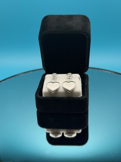 #- 89 Stunning Moissanite Heart Dangle Earrings