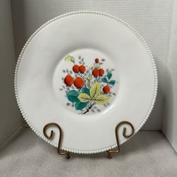 Westmoreland Zodiac & Strawberries Design Milk Glass Serving Platter Large  1950’s