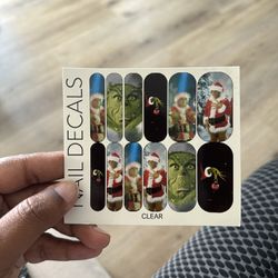 Christmas Grinch Clear Water Nail Decals