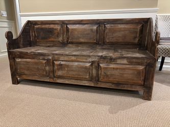 Rustic Distressed Wood Bench