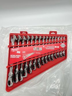 Milwaukee 144-Position Flex-Head Ratcheting Combination Wrench Set SAE (15-Piece)