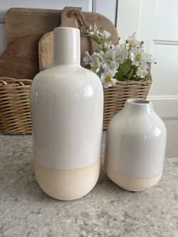 Set of 2 Magnolia Home ceramic vases $20