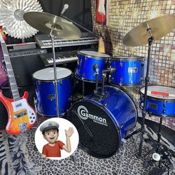 🔥 NEW Blue Adult Drum Set Complete Drums