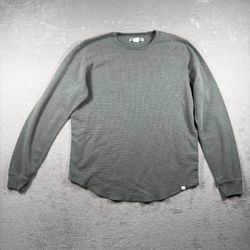 Outerknown Mens Size M Teal Thermal Waffle Shirt Organic Cotton Long Sleeve#2741