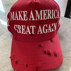 Trump MAGA Make America Great Again Hat with 21 bullet holes