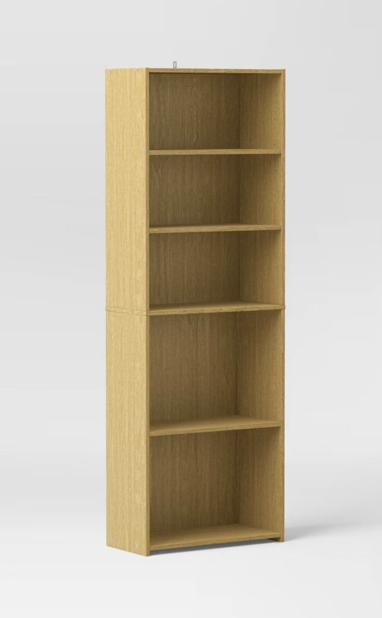 5 Shelves  Wood Color Book Shelves 