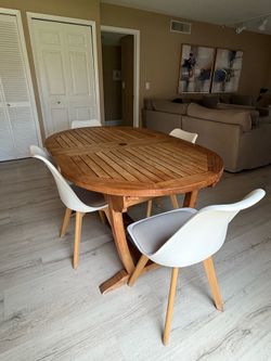 Teak Outdoor Extendable Dining Table – 83” x 40”