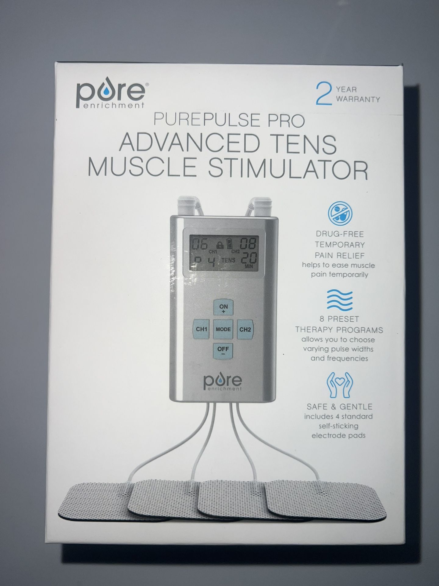 Pure Enrichment PurePulse Pro Advanced TENS Muscle Stimulator, Pain Relief