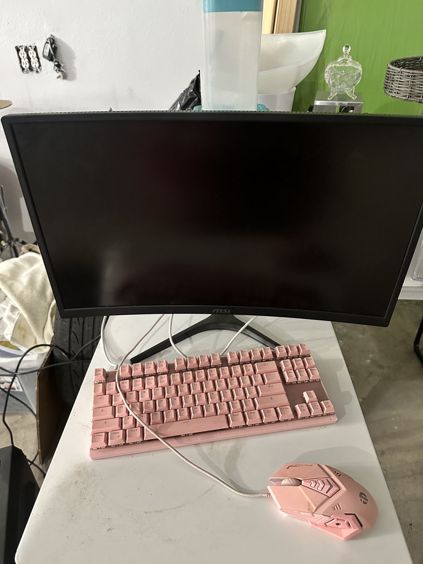 Pc Keyboard Mouse And Monitor 