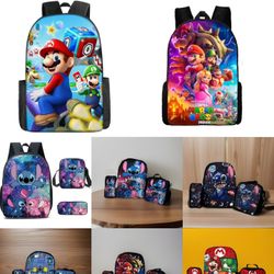 All brand new 3 pcs set school backpack with lunch bag and pencil case